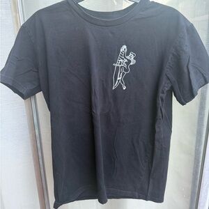 City frog Black Graphic mens medium T-Shirt pin up girl